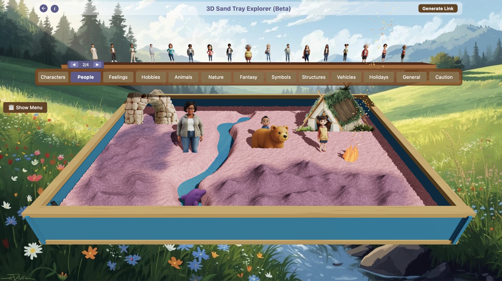 Online therapy activities like this sand tray help clients stay focused and connected